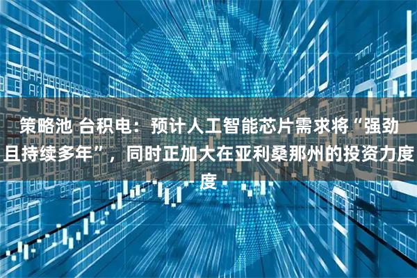 策略池 台积电：预计人工智能芯片需求将“强劲且持续多年”，同时正加大在亚利桑那州的投资力度